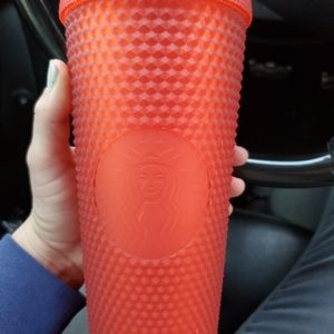 Starbucks red matte studded tumbler
